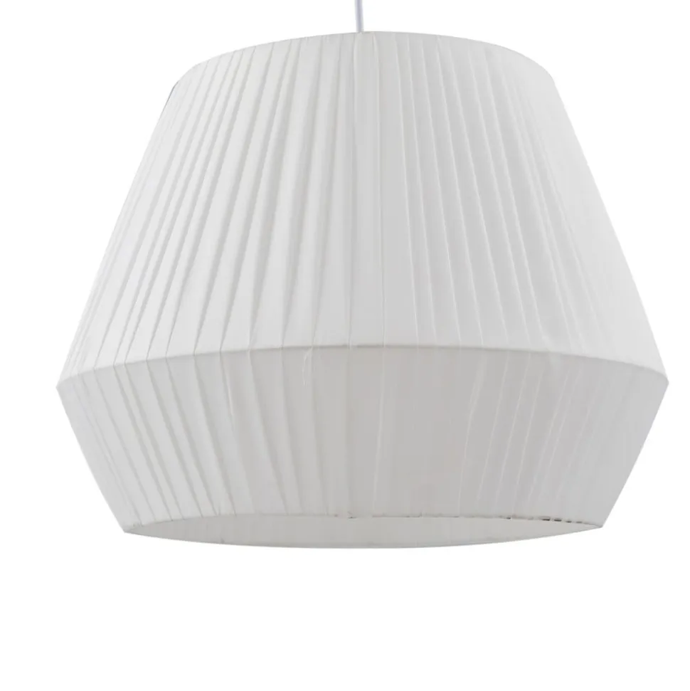 Lindby hængelampe Vitore, Ø 40 cm, tekstil, hvid