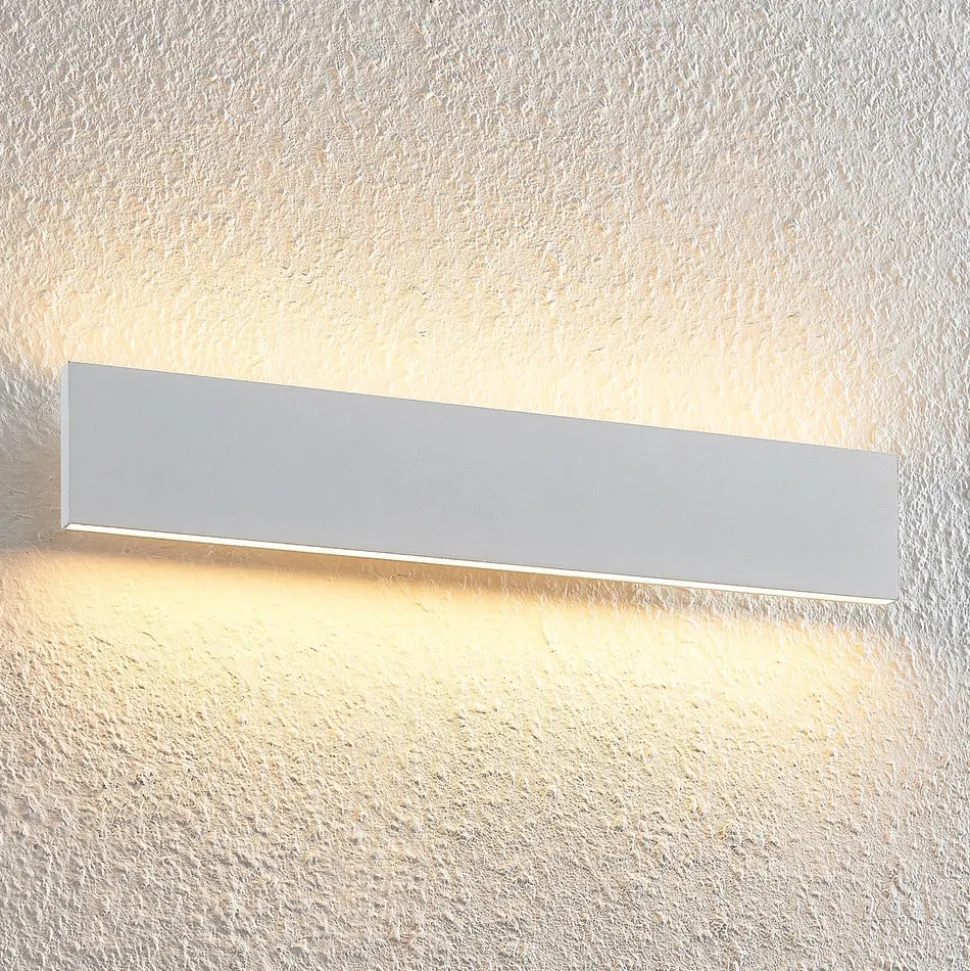 Lindby Ignazia LED-væglampe, 47 cm, hvid, metal, op/ned