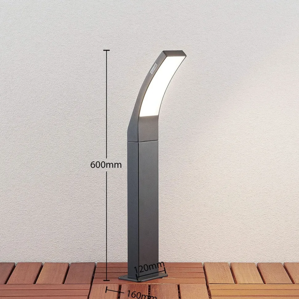 Lindby Ilvita LED-vejlampe, 60 cm, antracit, metal, IP54