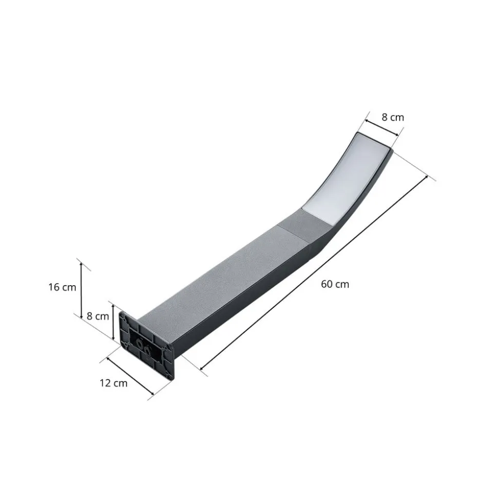 Lindby Ilvita LED-vejlampe, 60 cm, antracit, metal, IP54