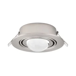 Lindby indbygningsspot Jyla, nikkel, 3.000 K, Ø 13 cm, linse