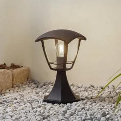 Lindby Isidoro sokkellampe, sort, højde 28 cm, plast