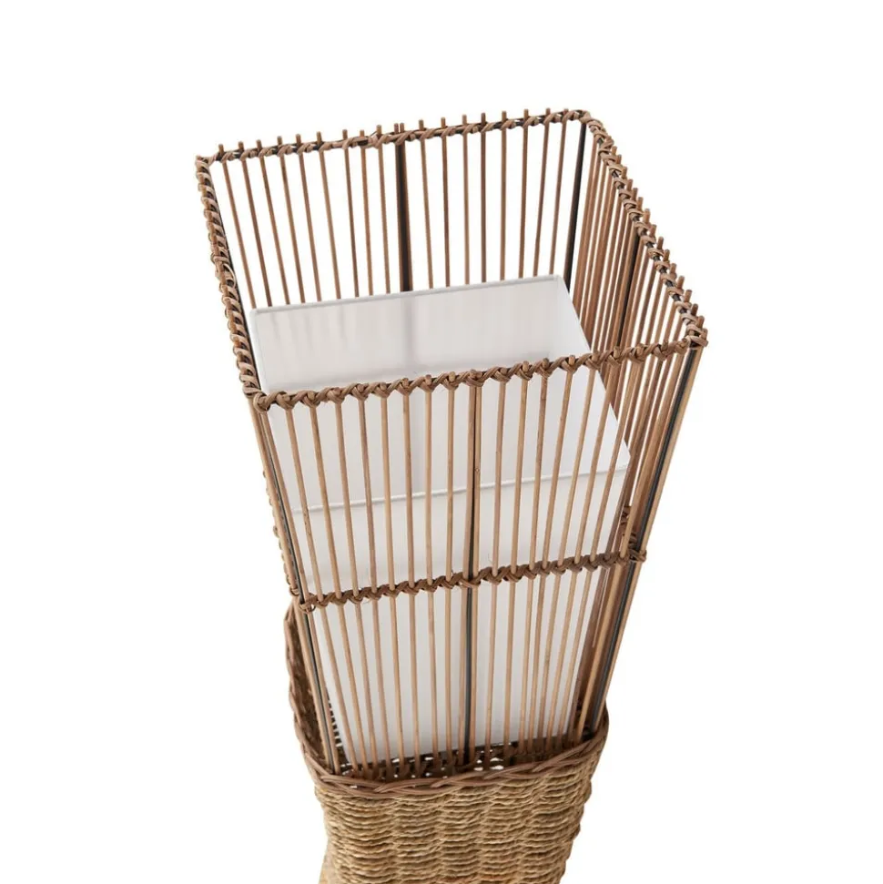 Lindby Jacinto gulvlampe, bambus, hamp, højde 130 cm