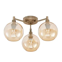 Lindby Jemissa loftlampe, 3 lyskilder, ravgul