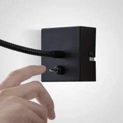 Lindby Jolka LED-læselampe, afbryder, mat sort