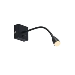 Lindby Jolka LED-læselampe, afbryder, mat sort