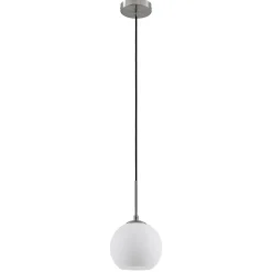 Lindby Jurian pendellampe 1 lyskilde, nikkel/opal