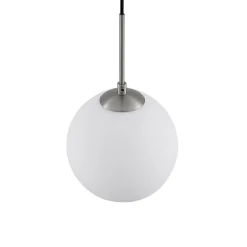 Lindby Jurian pendellampe 1 lyskilde, nikkel/opal