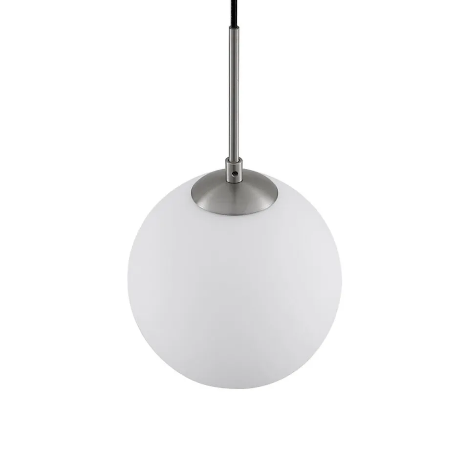 Lindby Jurian pendellampe 1 lyskilde, nikkel/opal