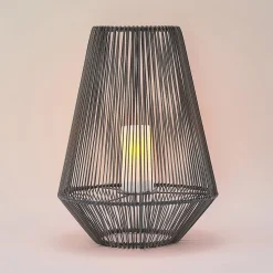 Lindby Kaati LED solcellelygte, rattanlook, 37 cm