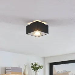 Lindby Kasi loftlampe, sort, 1 lyskilde, 14 x 14cm
