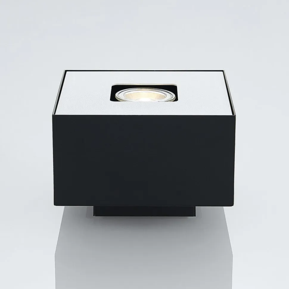 Lindby Kasi loftlampe, sort, 1 lyskilde, 14 x 14cm