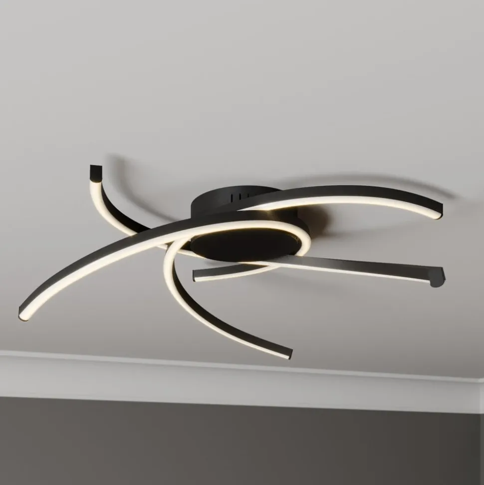Lindby Katris LED-loftlampe, 58 cm, sort