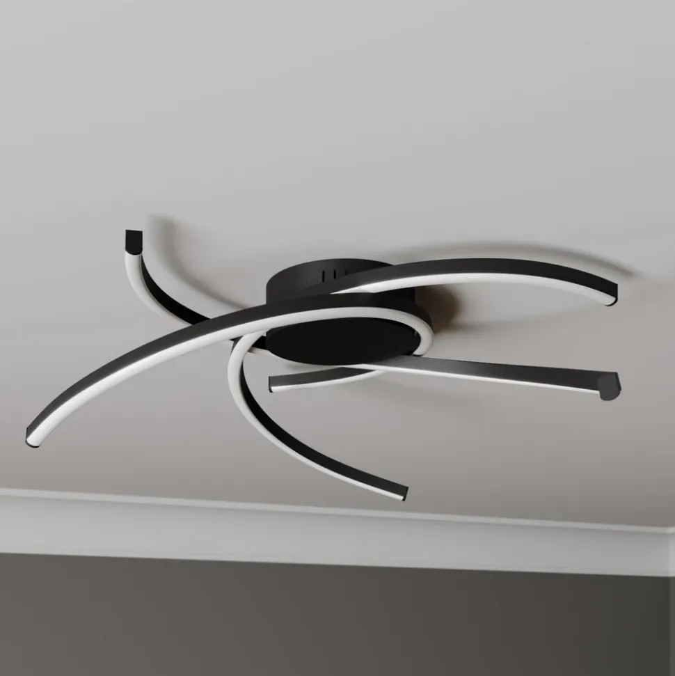 Lindby Katris LED-loftlampe, 58 cm, sort