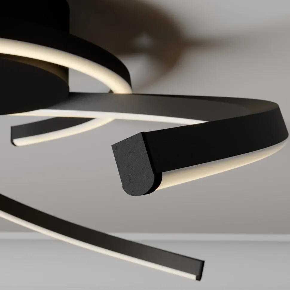 Lindby Katris LED-loftlampe, 58 cm, sort