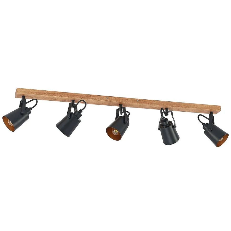 Lindby Kimban loftspot, 5 lyskilder, 106 cm, træ, metal