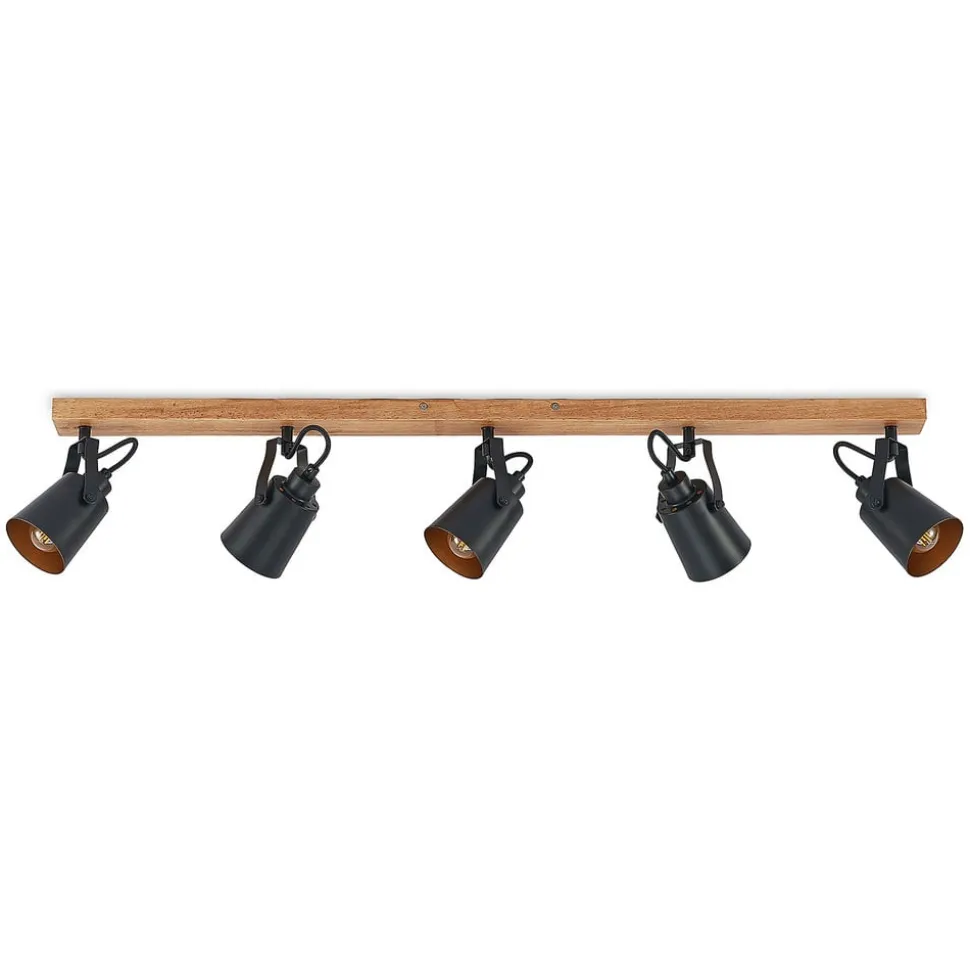 Lindby Kimban loftspot, 5 lyskilder, 106 cm, træ, metal