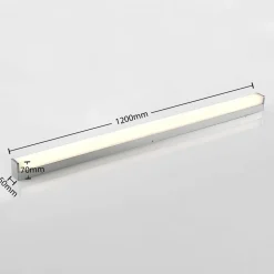 Lindby Klea LED-badeværelseslampe, 120 cm, krom, metal, IP44