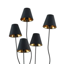 Lindby Komalie gulvlampe, 5 lyskilder, sort