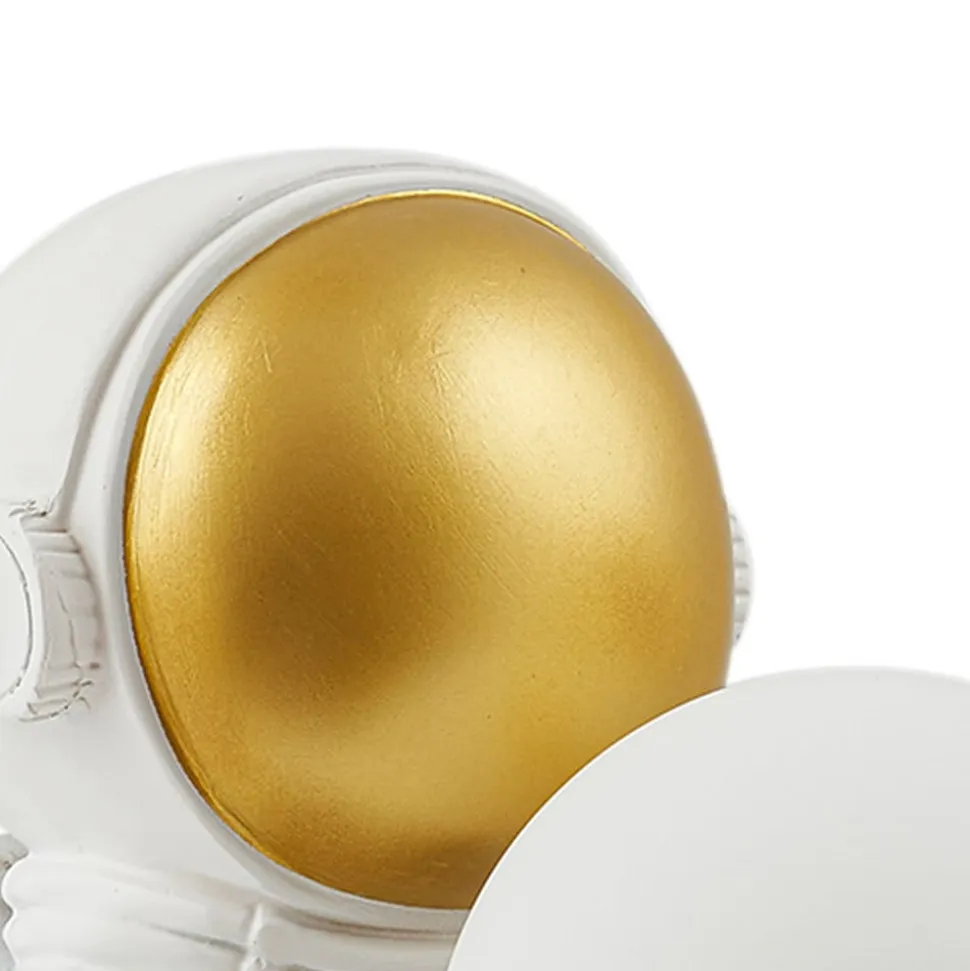 Lindby Kosmo bordlampe, hvid/guld, keramik, glas