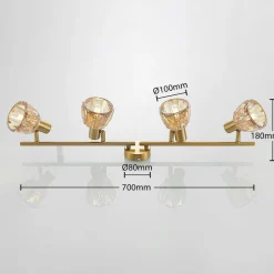 Lindby Kosta loftlampe, 4 lyskilder, messing