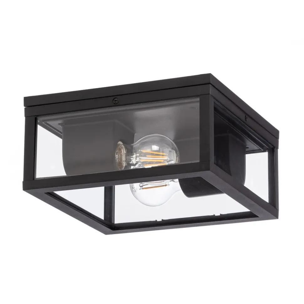 Lindby Kremena udendørs loftslampe, sort