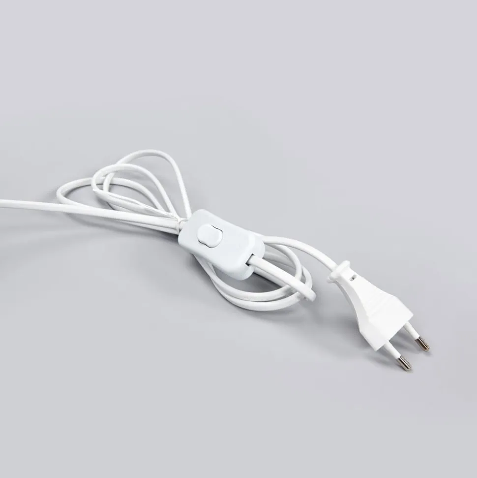 Lindby LED clip-on bordlampe Milow, hvid, metal, 36 cm høj