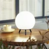 Lindby LED genopladelig bordlampe Aurilia, sort/hvid, jern, IP44