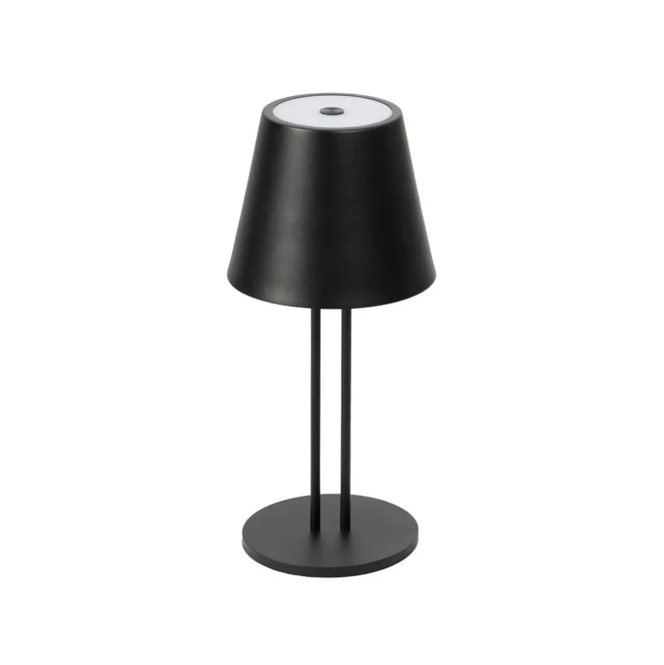 Lindby LED genopladelig bordlampe Janea TWIN, sort, metal