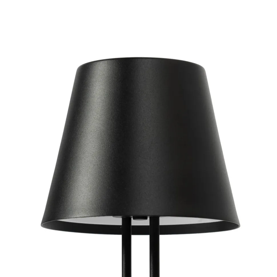 Lindby LED genopladelig bordlampe Janea TWIN, sort, metal