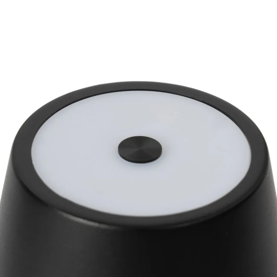 Lindby LED genopladelig bordlampe Janea TWIN, sort, metal