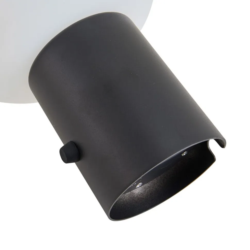 Lindby LED genopladelig bordlampe Zelie, sort, aluminium, IP44