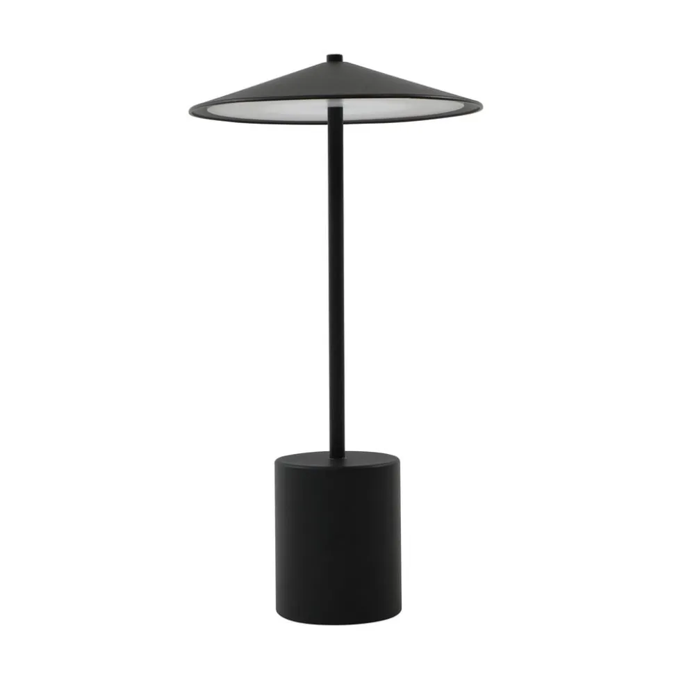 Lindby LED genopladelig bordlampe Ayva, sort, aluminium, IP44