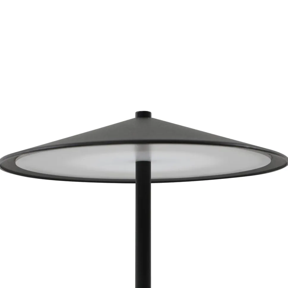 Lindby LED genopladelig bordlampe Ayva, sort, aluminium, IP44