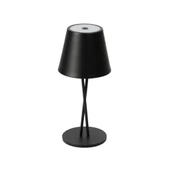 Lindby LED genopladelig bordlampe Janea CROSS, sort, metal
