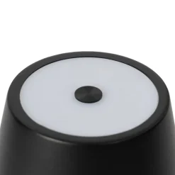 Lindby LED genopladelig bordlampe Janea CROSS, sort, metal