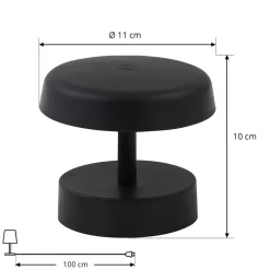 Lindby LED genopladelig bordlampe Nalani, 10 cm høj, IP44, dæmpbar