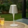 Lindby LED genopladelig bordlampe Janea CROSS, grøn, metal