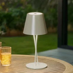 Lindby LED genopladelig bordlampe Janea CROSS, grøn, metal