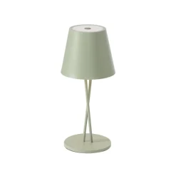 Lindby LED genopladelig bordlampe Janea CROSS, grøn, metal