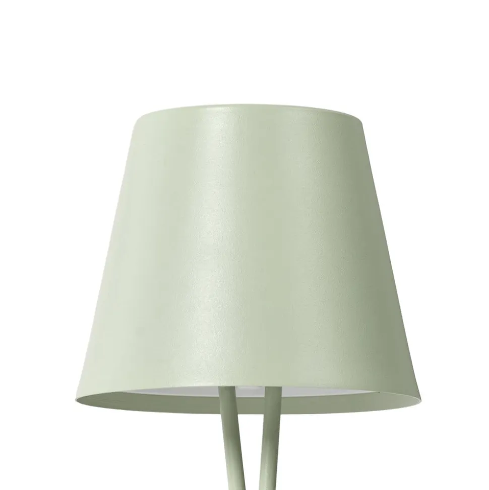 Lindby LED genopladelig bordlampe Janea CROSS, grøn, metal