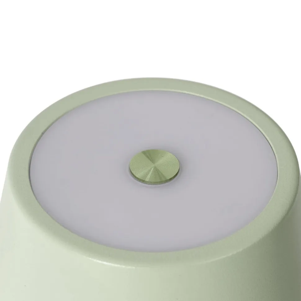 Lindby LED genopladelig bordlampe Janea CROSS, grøn, metal