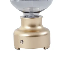 Lindby LED genopladelig bordlampe Maxentius guldfarvet glas dæmper