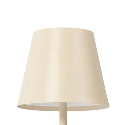 Lindby LED genopladelig bordlampe Janea CUBE, beige, metal