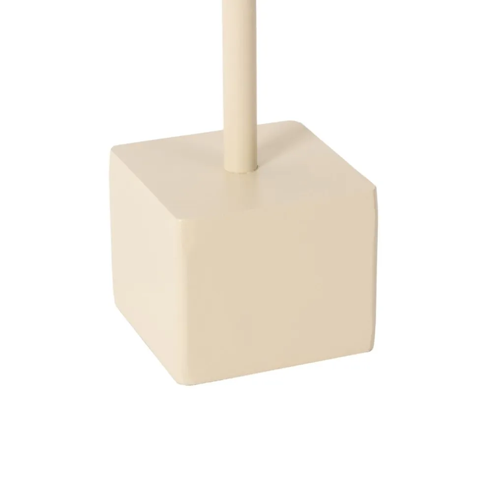Lindby LED genopladelig bordlampe Janea CUBE, beige, metal