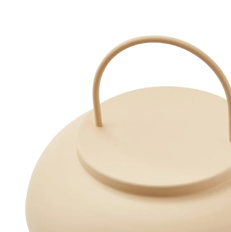 Lindby LED genopladelig bordlampe Yvette, abrikos-beige, IP44, touch