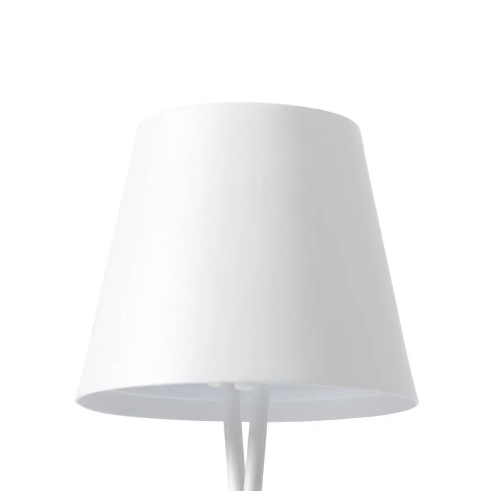 Lindby LED genopladelig bordlampe Janea CROSS, hvid, metal