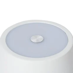 Lindby LED genopladelig bordlampe Janea CROSS, hvid, metal