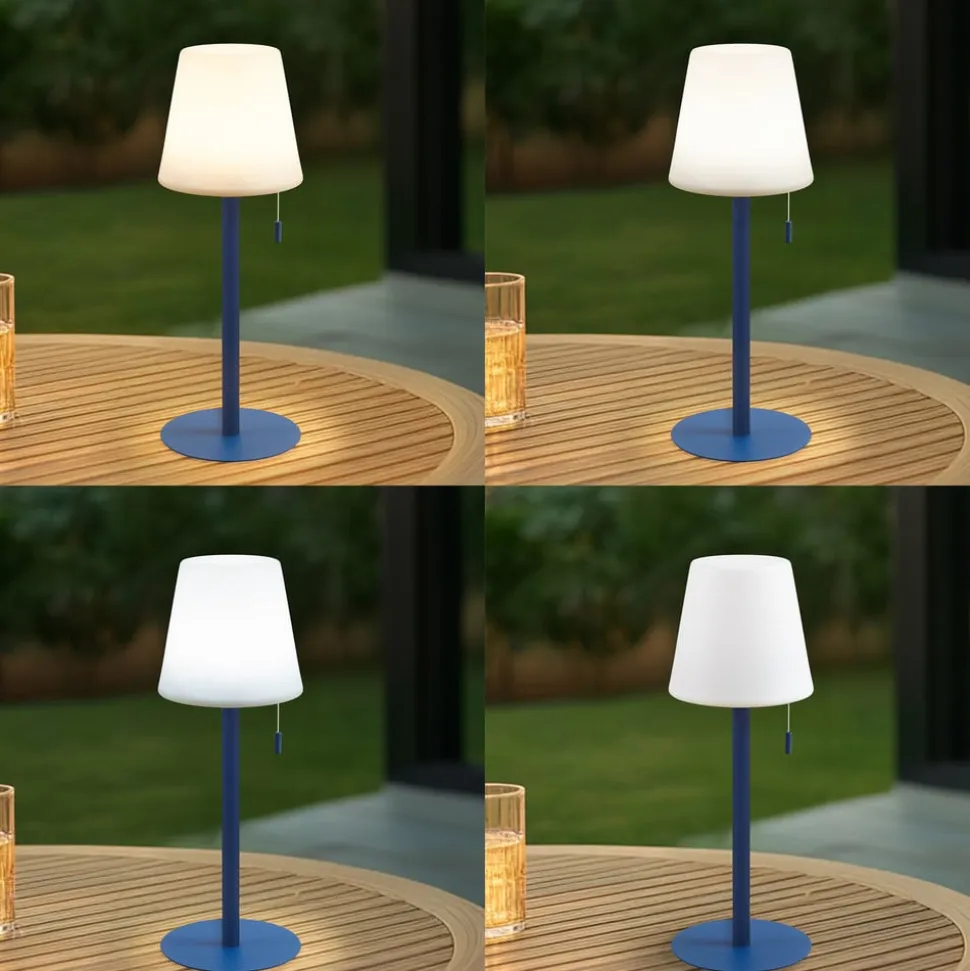 Lindby LED genopladelig lampe Azalea blå aluminium CCT højdejusterbar