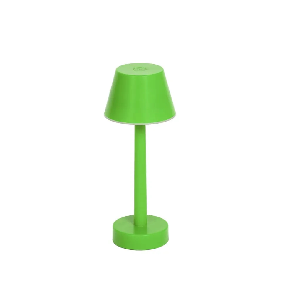 Lindby LED genopladelig lampe Gaja, grøn, USB, IP44, RGBW, dæmpbar